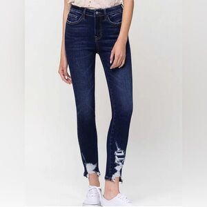 Vervet Women's Blue Jeans, Size 30, High-Rise, Skinny Fit, Stretch Distressed